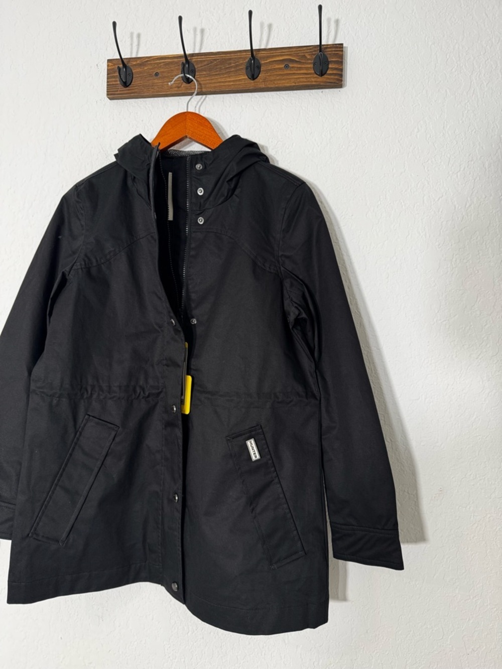 HUNTER Black Water Resistant Smock Jacket Rain Coat - Picture 2 of 6